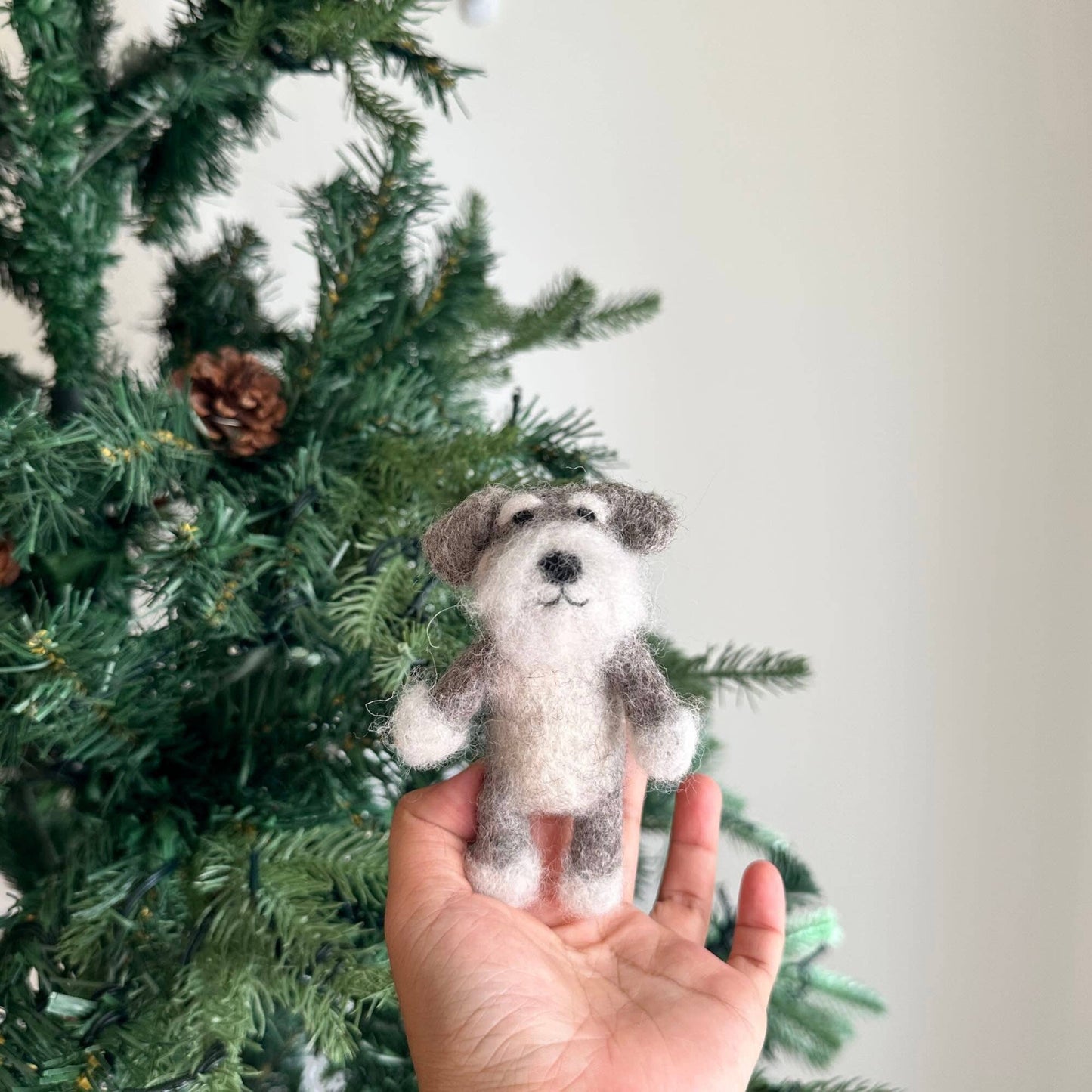 Felt Schnauzer Dog Finger Puppet