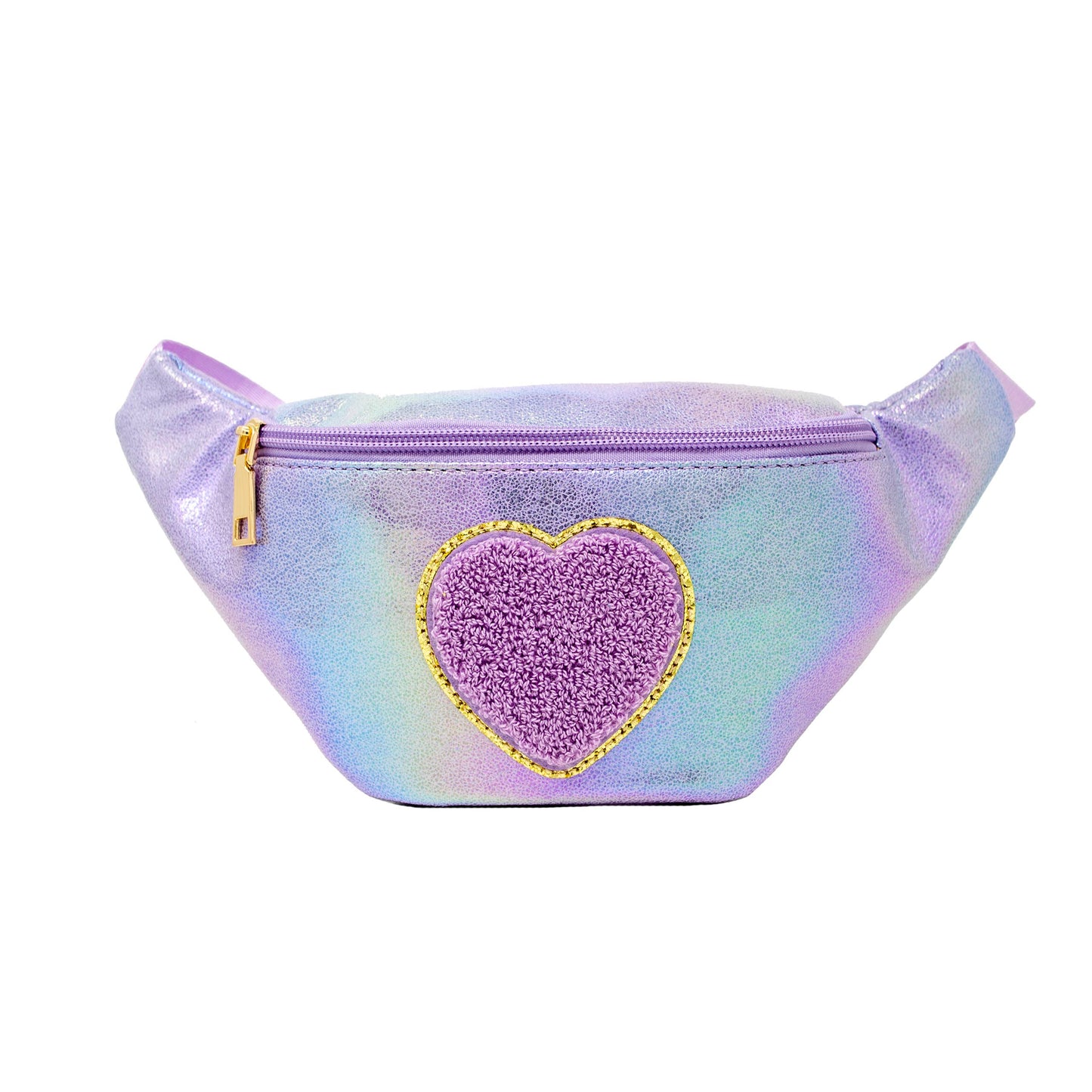 Shiny Heart Patch Sling Bag: Pink