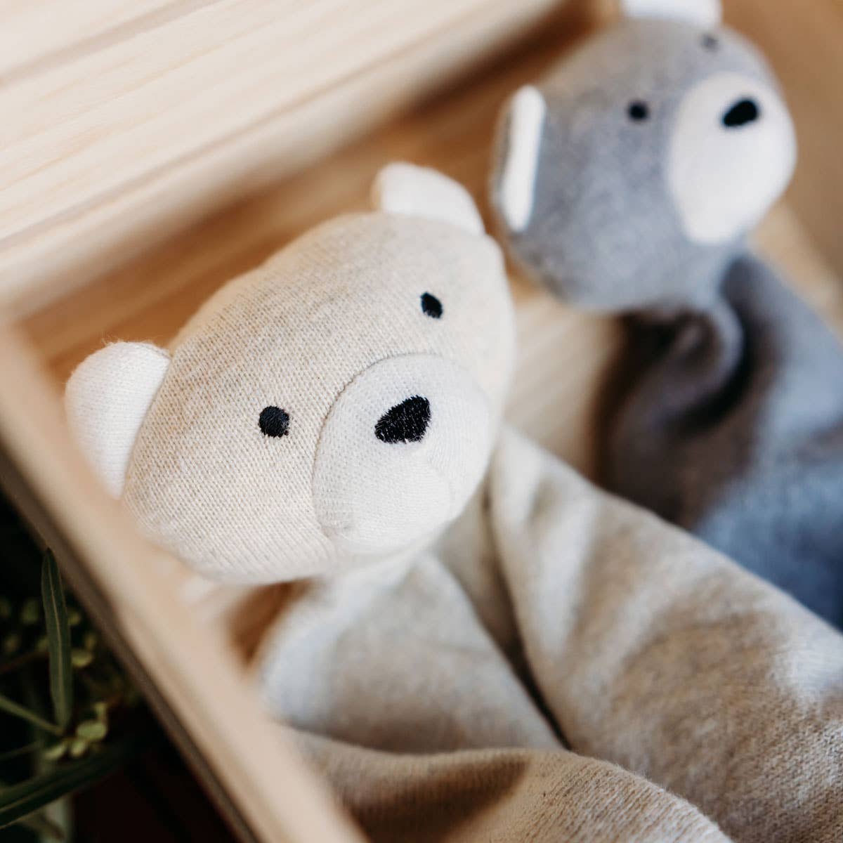 Bear - Organic Baby Lovey Security Blanket Cuddle Cloth