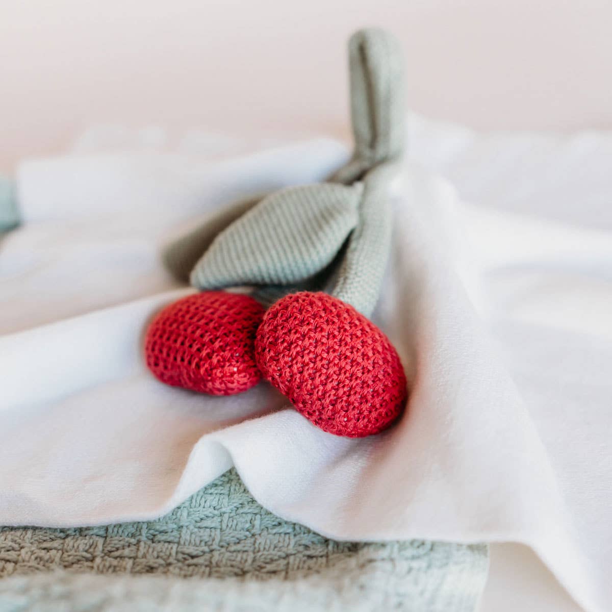 Cherry - Organic Baby Lovey Security Blanket