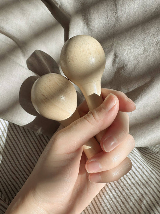 Handmade Petit Baby Wooden Maracas (Set of 2)