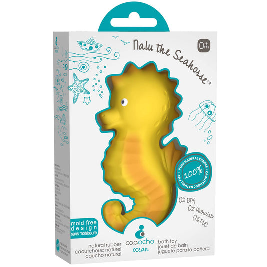 Natural Rubber Seahorse Non-Toxic Bath Toy, Mold-free design