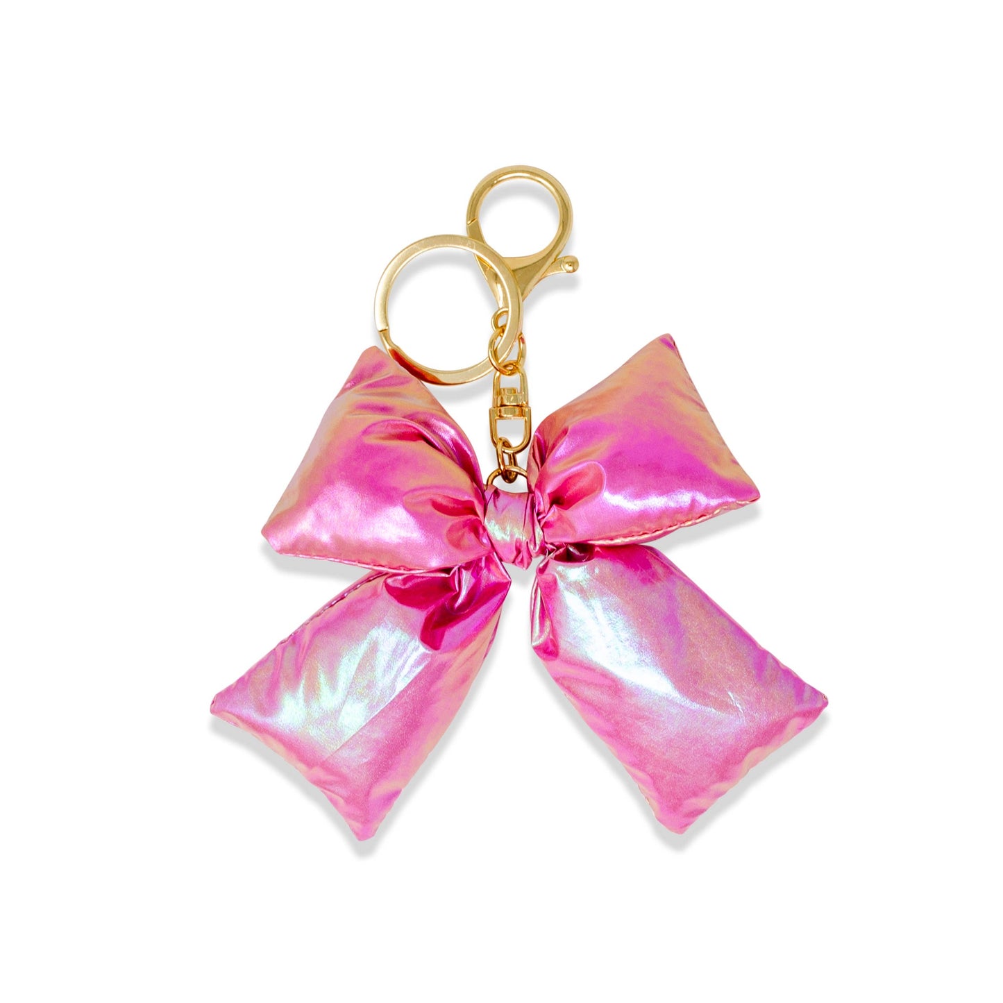 Shiny Quilted Fluffy Bow Handbag