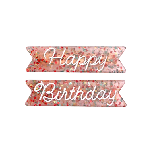 Happy Birthday Hair Clips - Gift Hair Accessories