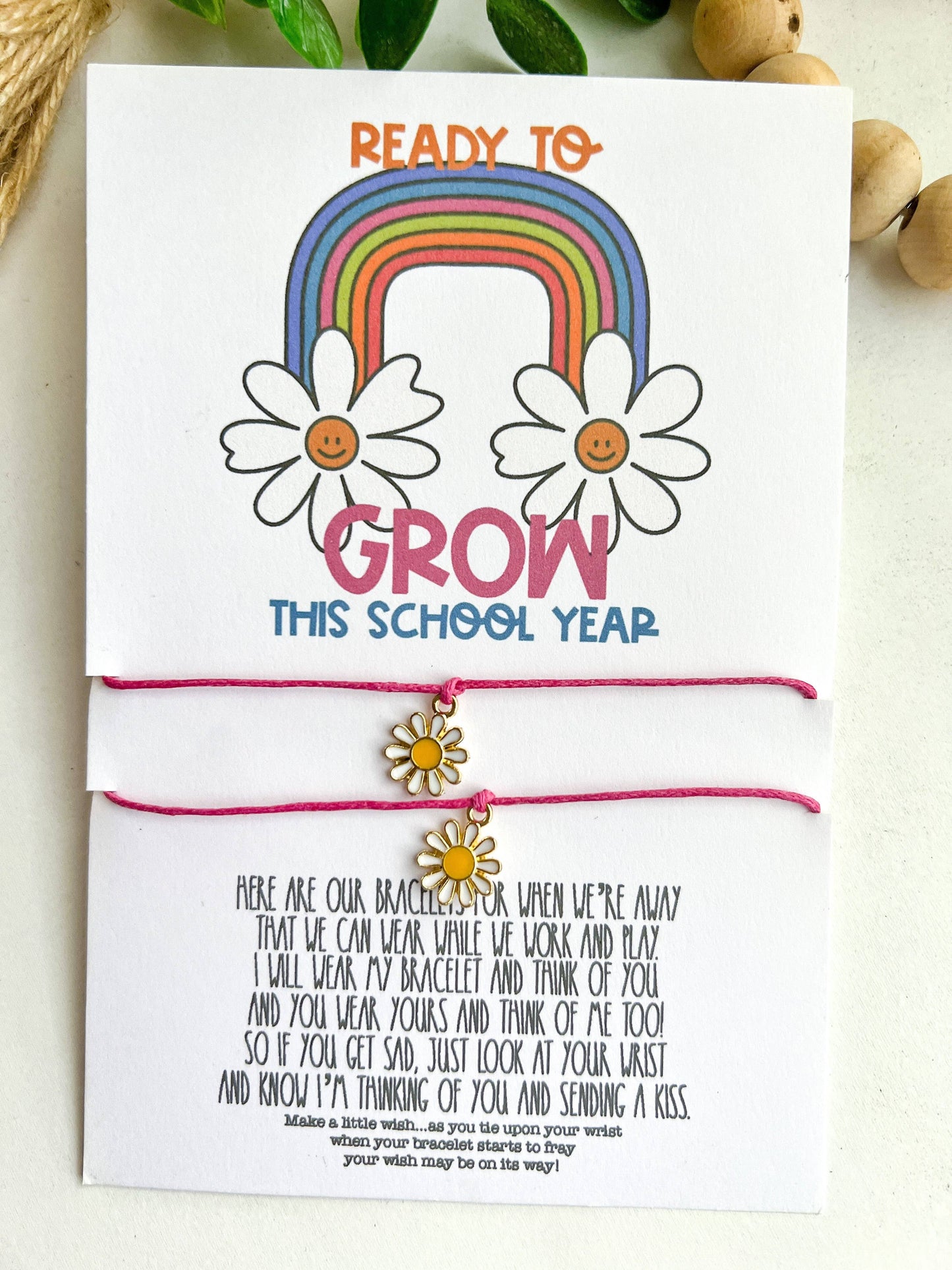 Daisy Grow Back to School Wish Bracelet Mommy and Me